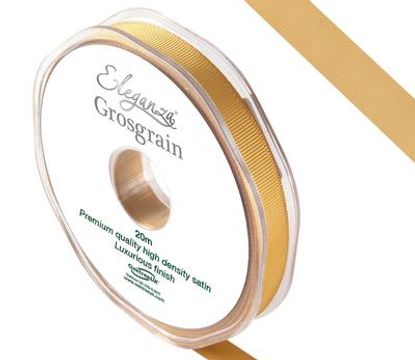 Eleganza Premium Grosgrain Ribbon 10mm x 20m Gold No.35 - Ribbons